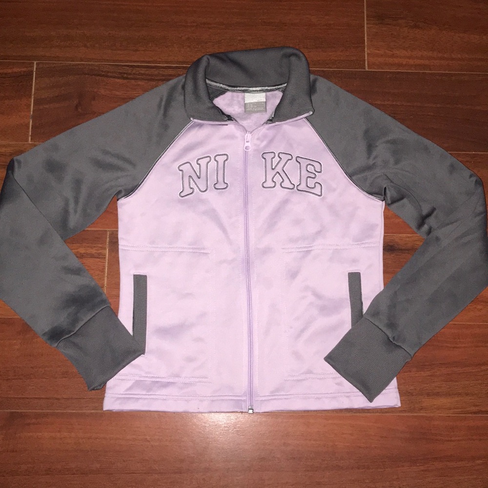 Nike purple and grey full zip jacket for girls